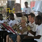 Alec Goodrich, Reid Kellogg and Fanfare performing at final concert