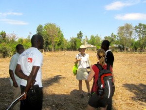 Hope Proctor, Terry Smith and ODES Library Committee visiting the site for the library