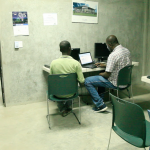 Community members researching