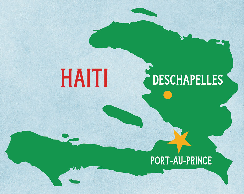 map of Deschapelles in Haiti